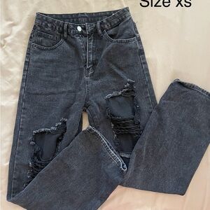 SHEIN Black Straight Leg Jeans